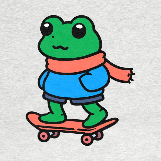 Frog on a Skateboard by Lovely Animals